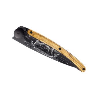 Deejo 37g Ultraleicht Taschenmesser mit Gürtelclip, Olive Wood - Prime Cuts