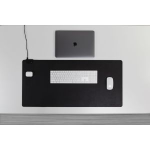 TaskPad Schreibtischunterlage aus Leder mit Kabellose Ladegeräte